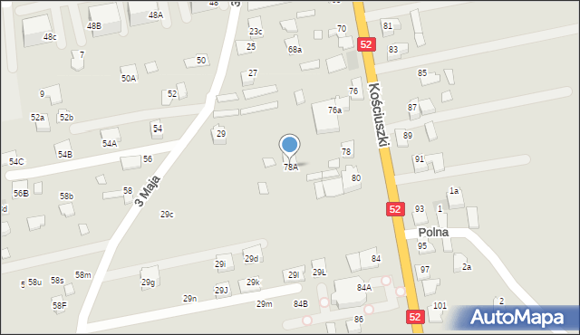 Kęty, Kościuszki Tadeusza, gen., 78A, mapa Kęty
