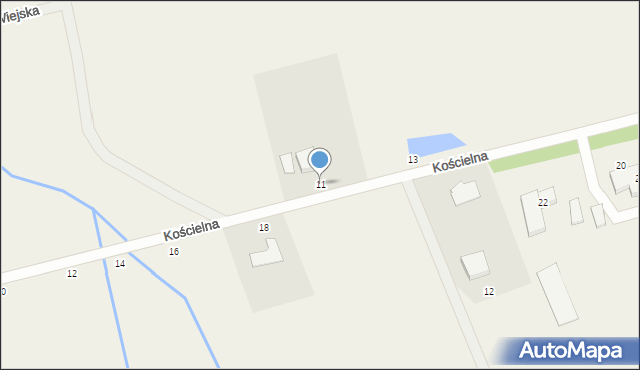 Kicin, Kościelna, 11, mapa Kicin