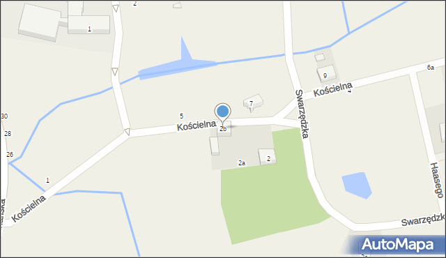 Kicin, Kościelna, 2b, mapa Kicin