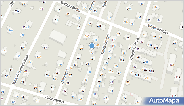 Kielce, Kordeckiego Augustyna, ks., 22, mapa Kielc