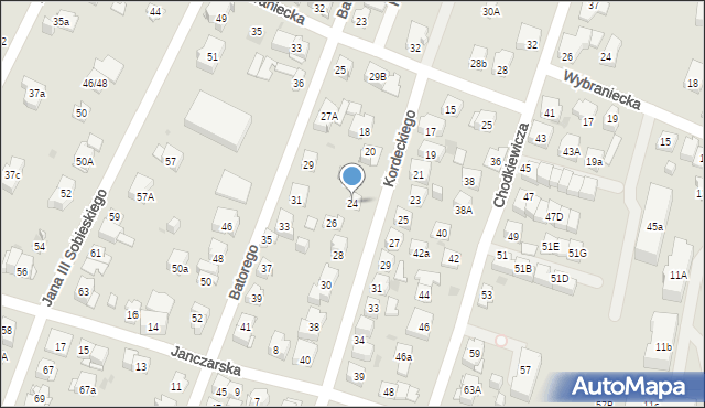 Kielce, Kordeckiego Augustyna, ks., 24, mapa Kielc