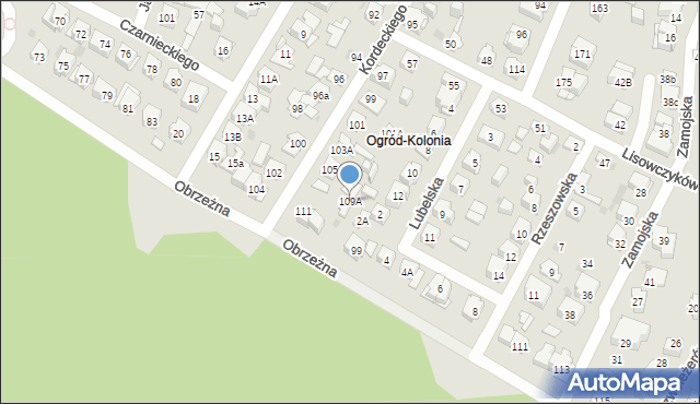 Kielce, Kordeckiego Augustyna, ks., 109A, mapa Kielc