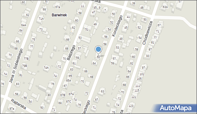 Kielce, Kordeckiego Augustyna, ks., 62, mapa Kielc