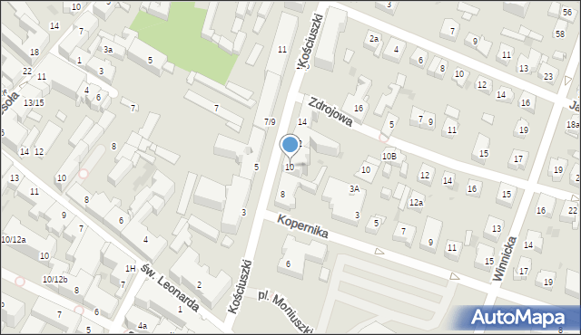 Kielce, Kościuszki Tadeusza, gen., 10, mapa Kielc