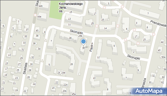 Kielce, Kochanowskiego Jana, 30, mapa Kielc