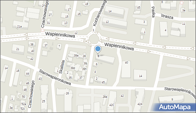 Kielce, Kochanowskiego Jana, 8, mapa Kielc