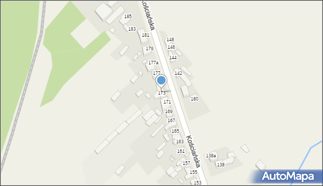 Kiełczewo, Kościańska, 173, mapa Kiełczewo