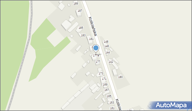 Kiełczewo, Kościańska, 177a, mapa Kiełczewo