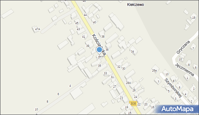 Kiełczewo, Kościańska, 37, mapa Kiełczewo