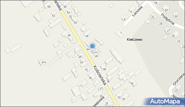 Kiełczewo, Kościańska, 42, mapa Kiełczewo