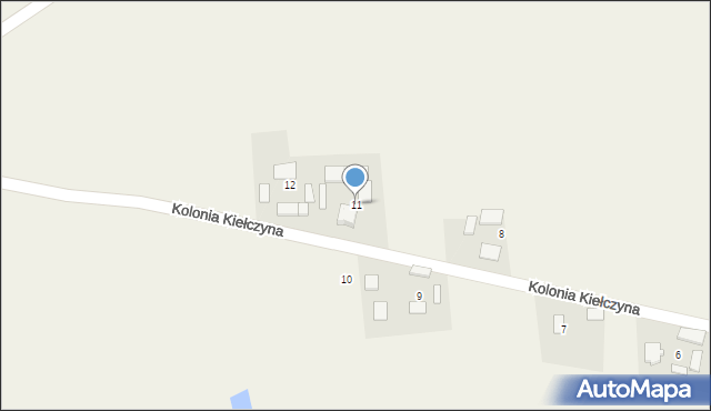 Kiełczyna, Kolonia Kiełczyna, 11, mapa Kiełczyna