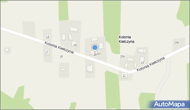 Kiełczyna, Kolonia Kiełczyna, 20, mapa Kiełczyna