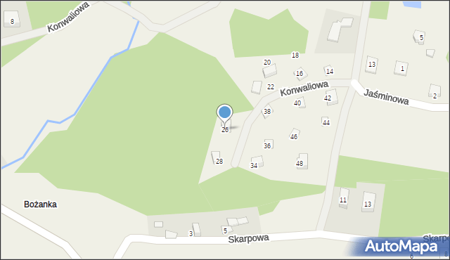 Kielno, Konwaliowa, 26, mapa Kielno