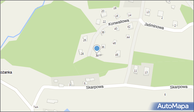 Kielno, Konwaliowa, 34, mapa Kielno