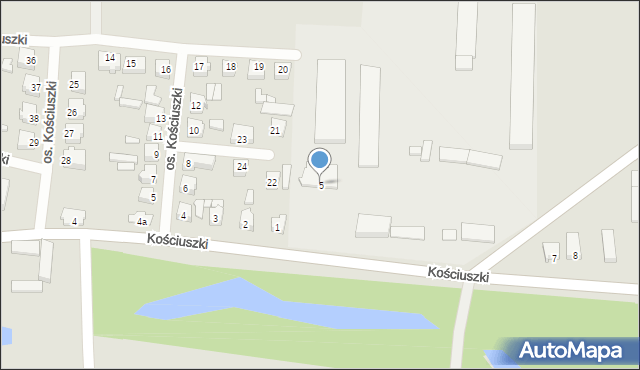 Kiernozia, Kościuszki Tadeusza, gen., 5, mapa Kiernozia