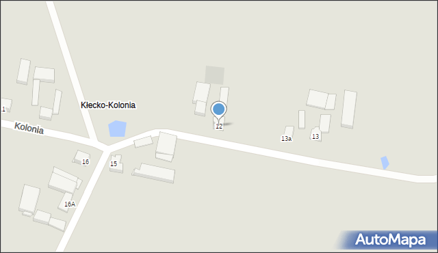 Kłecko, Kolonia, 12, mapa Kłecko