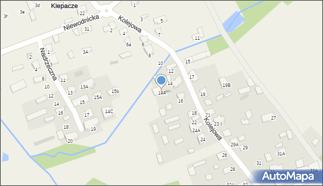 Klepacze, Kolejowa, 14A, mapa Klepacze