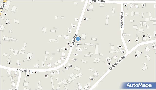 Kleszczele, Kościelna, 32, mapa Kleszczele