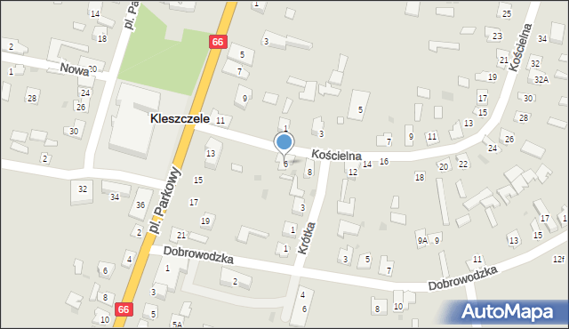 Kleszczele, Kościelna, 6, mapa Kleszczele