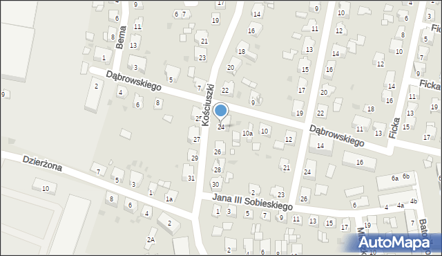 Kluczbork, Kościuszki Tadeusza, gen., 24, mapa Kluczbork