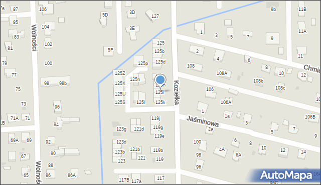 Knurów, Koziełka Alojzego, ks., 125i, mapa Knurów