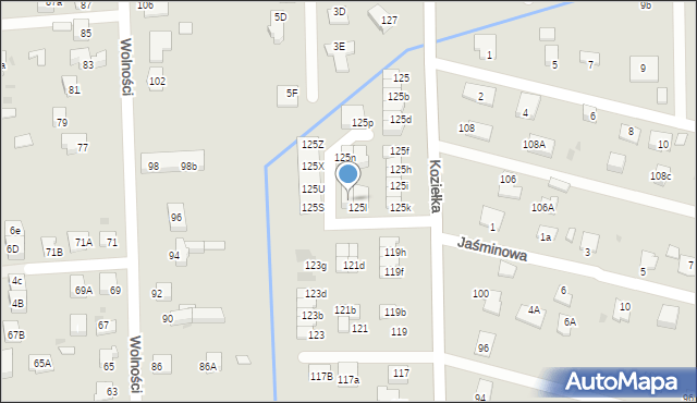 Knurów, Koziełka Alojzego, ks., 125m, mapa Knurów