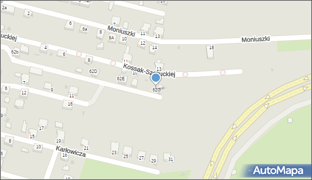 Knurów, Koziełka Alojzego, ks., 62G, mapa Knurów