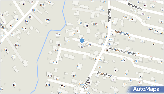 Knurów, Koziełka Alojzego, ks., 69, mapa Knurów