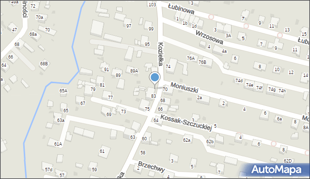 Knurów, Koziełka Alojzego, ks., 85, mapa Knurów