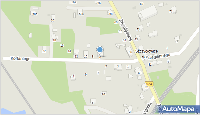 Knurów, Korfantego Wojciecha, 6, mapa Knurów