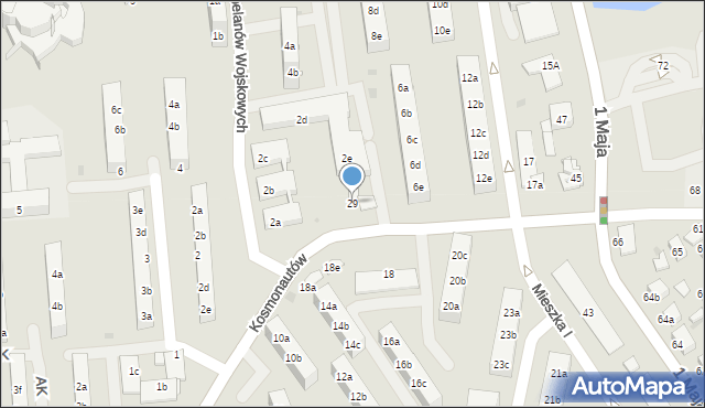 Knurów, Kosmonautów, 29, mapa Knurów