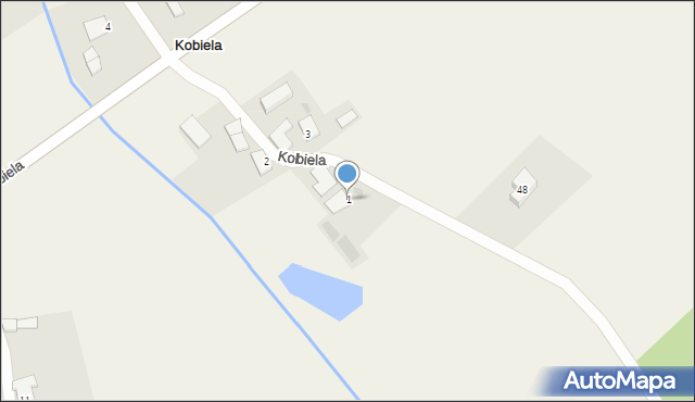 Kobiela, Kobiela, 1, mapa Kobiela