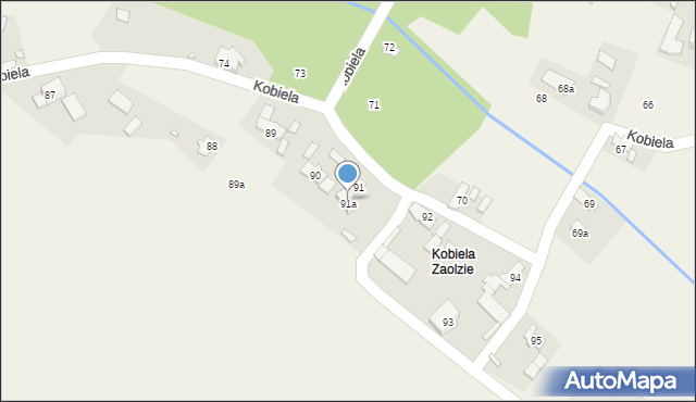 Kobiela, Kobiela, 91a, mapa Kobiela