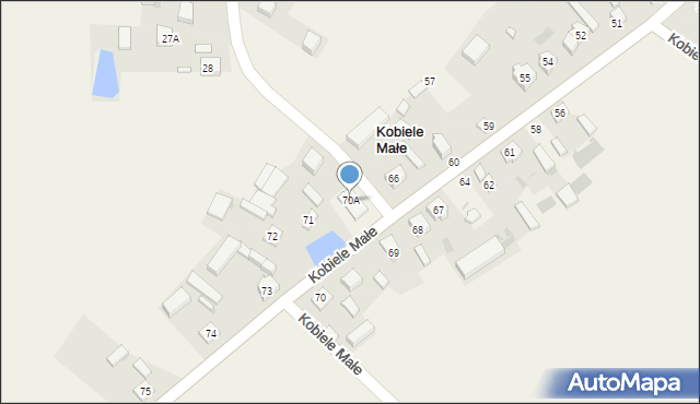 Kobiele Małe, Kobiele Małe, 70A, mapa Kobiele Małe