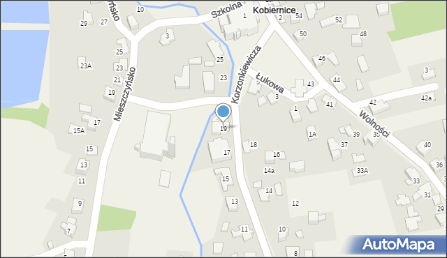 Kobiernice, Korzonkiewicza, ks., 19, mapa Kobiernice
