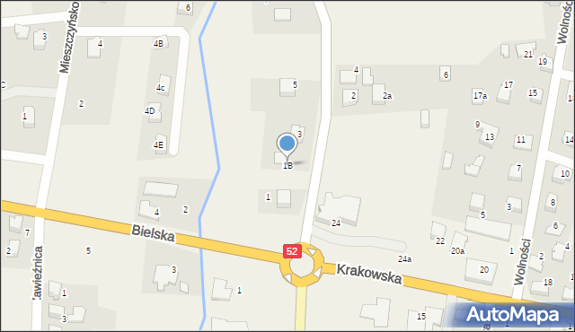 Kobiernice, Korzonkiewicza, ks., 1B, mapa Kobiernice