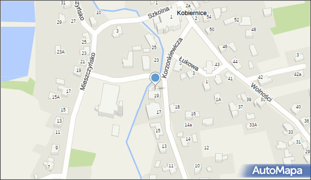 Kobiernice, Korzonkiewicza, ks., 21, mapa Kobiernice