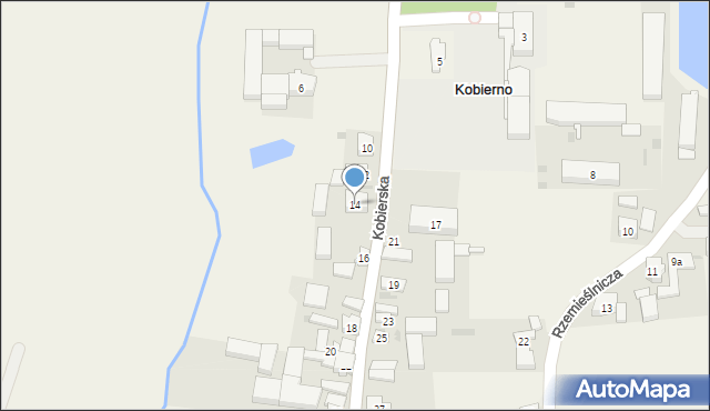 Kobierno, Kobierska, 14, mapa Kobierno