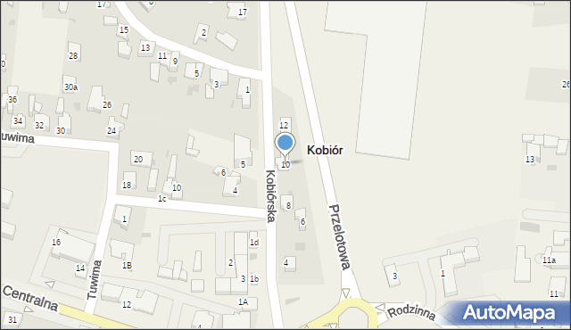 Kobiór, Kobiórska, 10, mapa Kobiór