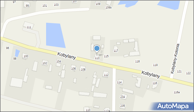 Kobylany, Kobylany, 113A, mapa Kobylany