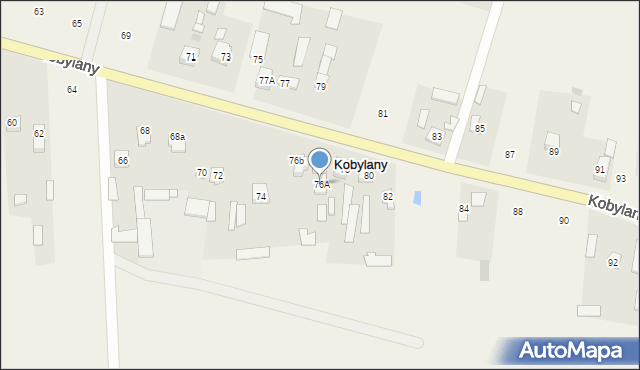 Kobylany, Kobylany, 76A, mapa Kobylany