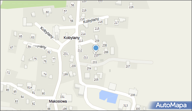 Kobylany, Kobylany, 210, mapa Kobylany