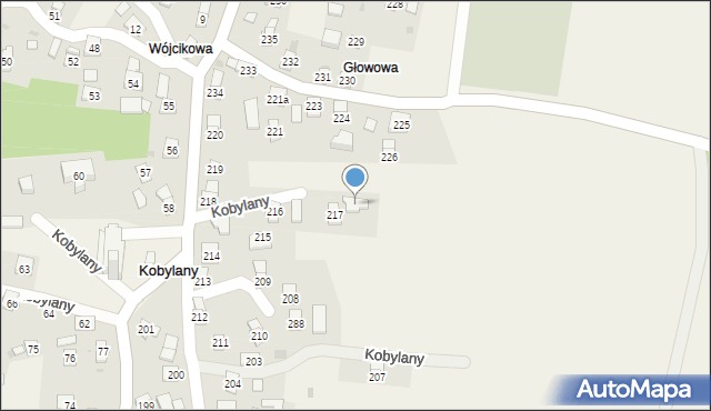Kobylany, Kobylany, 217a, mapa Kobylany
