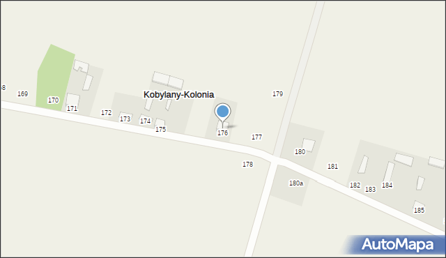 Kobylany-Kolonia, Kobylany-Kolonia, 176, mapa Kobylany-Kolonia