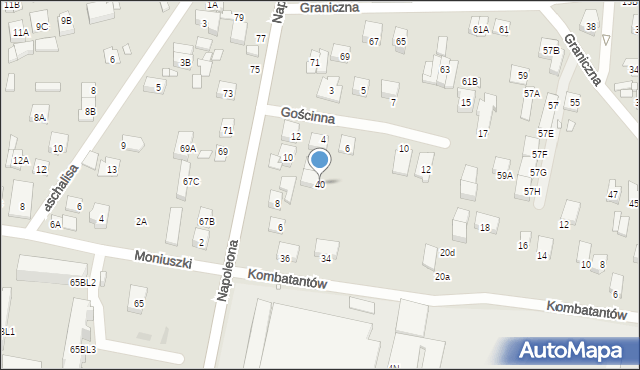 Kobyłka, Kombatantów, 40, mapa Kobyłka