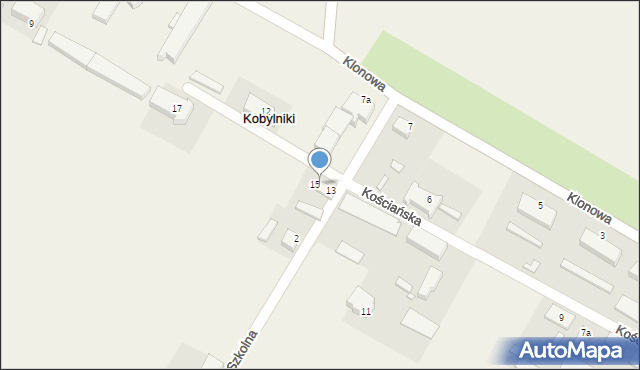 Kobylniki, Kościańska, 14, mapa Kobylniki