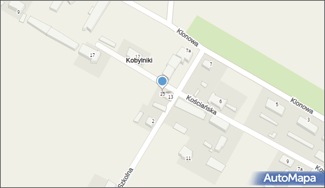 Kobylniki, Kościańska, 15, mapa Kobylniki