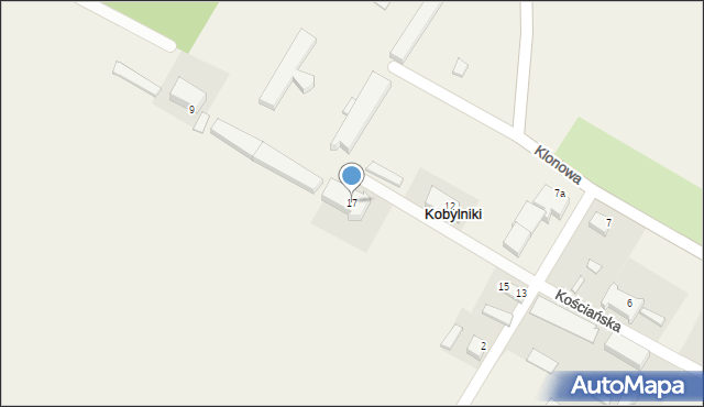 Kobylniki, Kościańska, 17, mapa Kobylniki