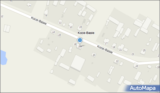 Koce-Basie, Koce-Basie, 18A, mapa Koce-Basie