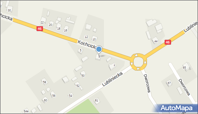 Kochanowice, Kochcicka, 3, mapa Kochanowice